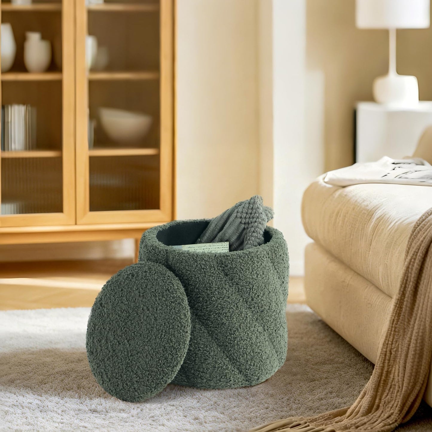 Chic Padded Ottoman with Storage