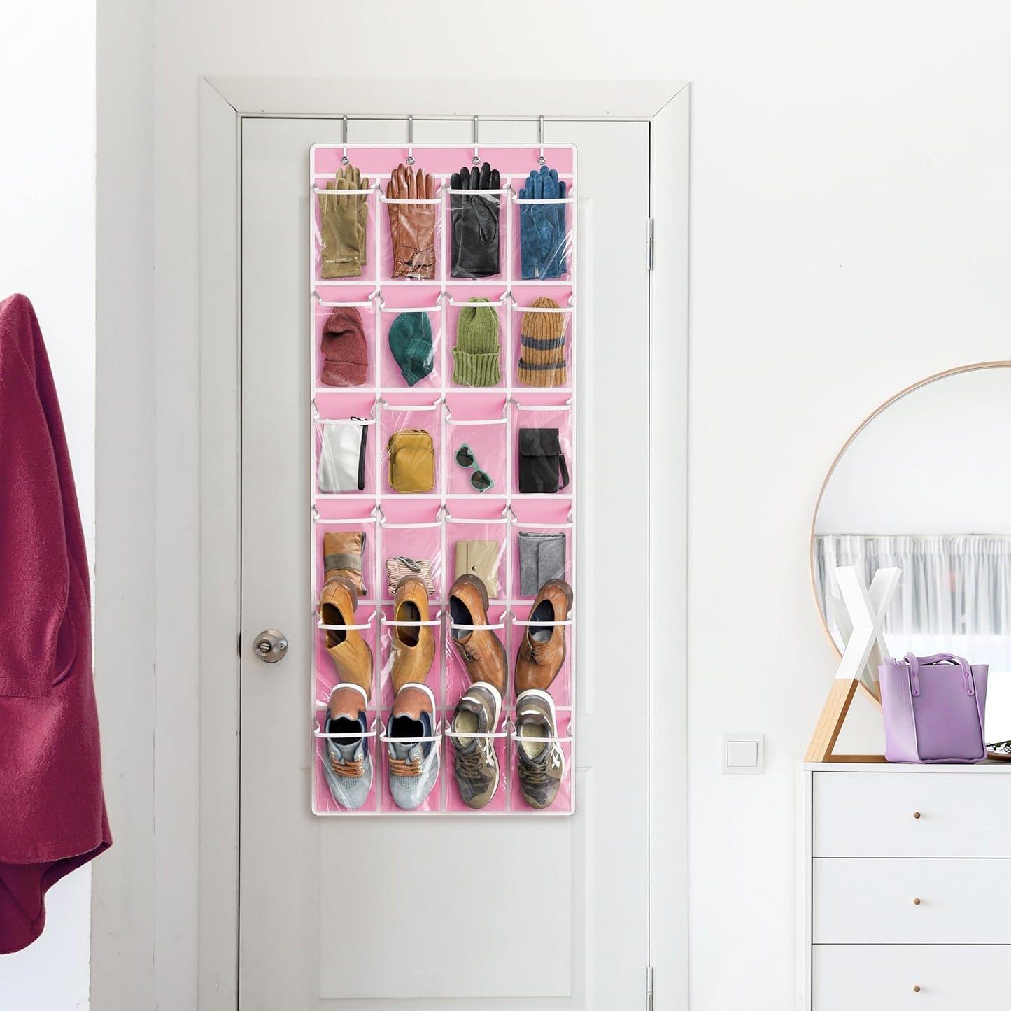 Pink Over-Door Shoe Organizer