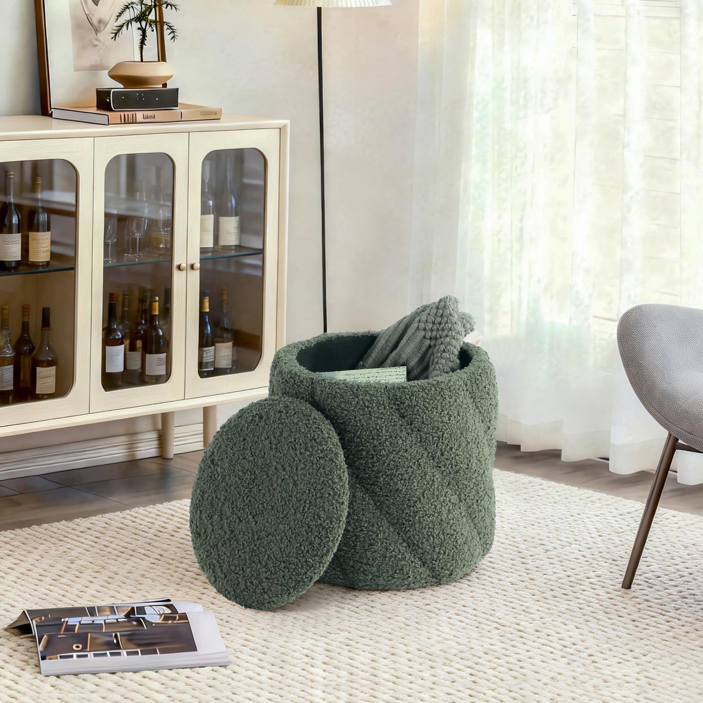 Chic Padded Ottoman with Storage
