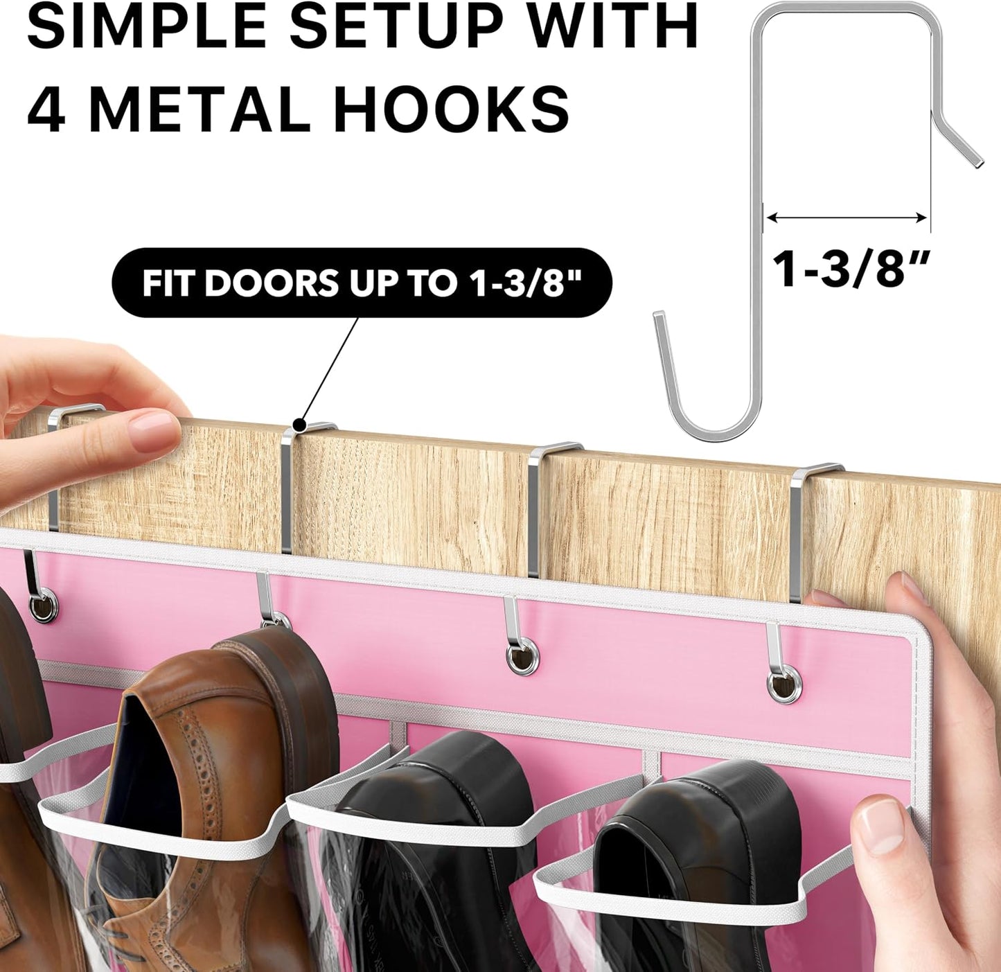 Pink Over-Door Shoe Organizer