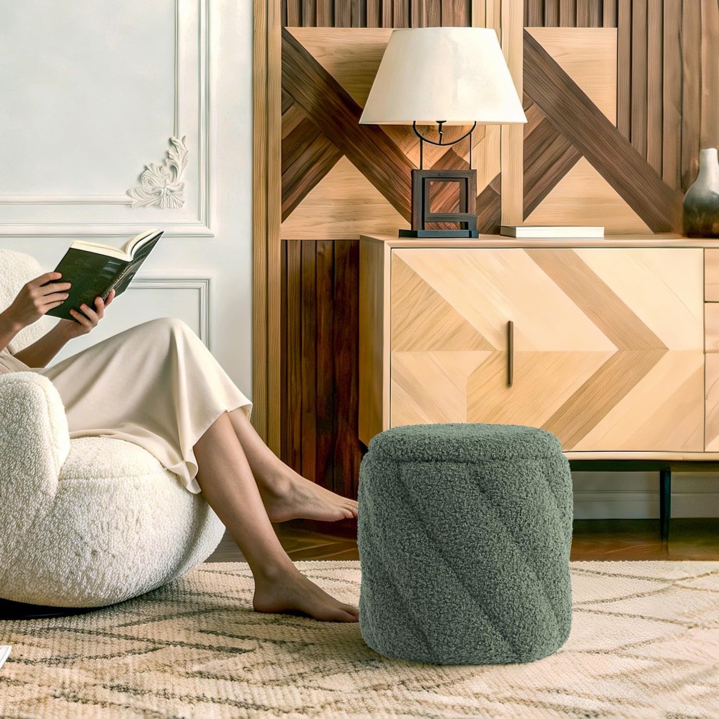 Chic Padded Ottoman with Storage