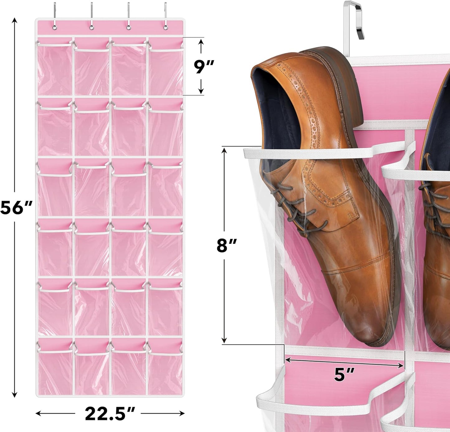 Pink Over-Door Shoe Organizer