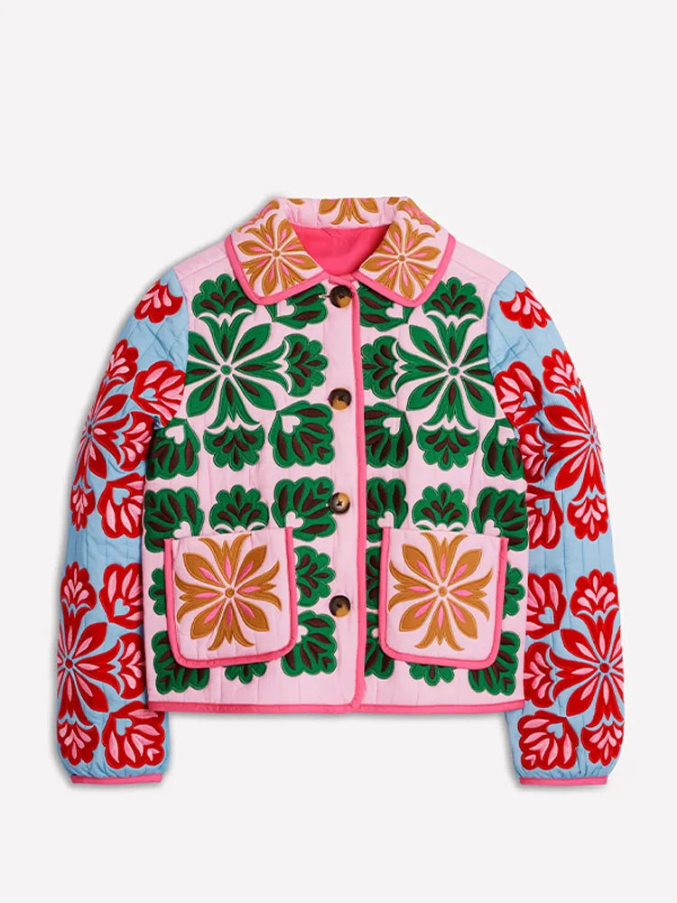 Chic Floral Winter Parka